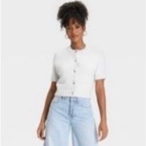 Universal Thread White Button-Down Sweater